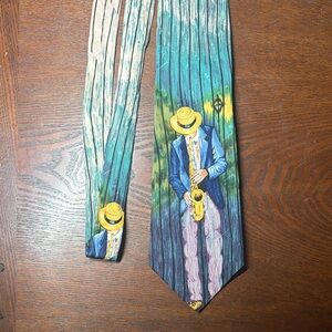 Wembley Blue and Yellow Jazz Musician Tie